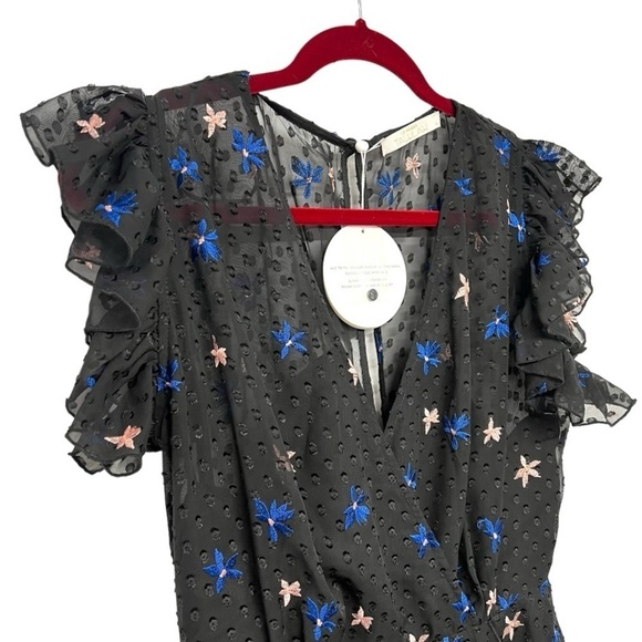 Talulah La Maison NWT Up All Night Swiss Dot Floral Embroidery Midi Dress Medium - Picture 8 of 15